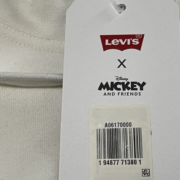 Levis Disney Sweatshirt Hoodie Adult XL Ivory Mickey Minnie Heavy Pullover NEW - Picture 5 of 16